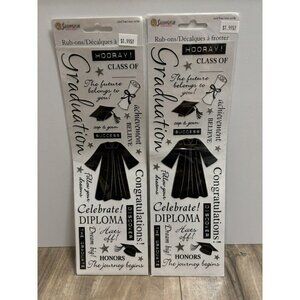 Sandylion Rub On Transfers Graduations, Lot Of 2